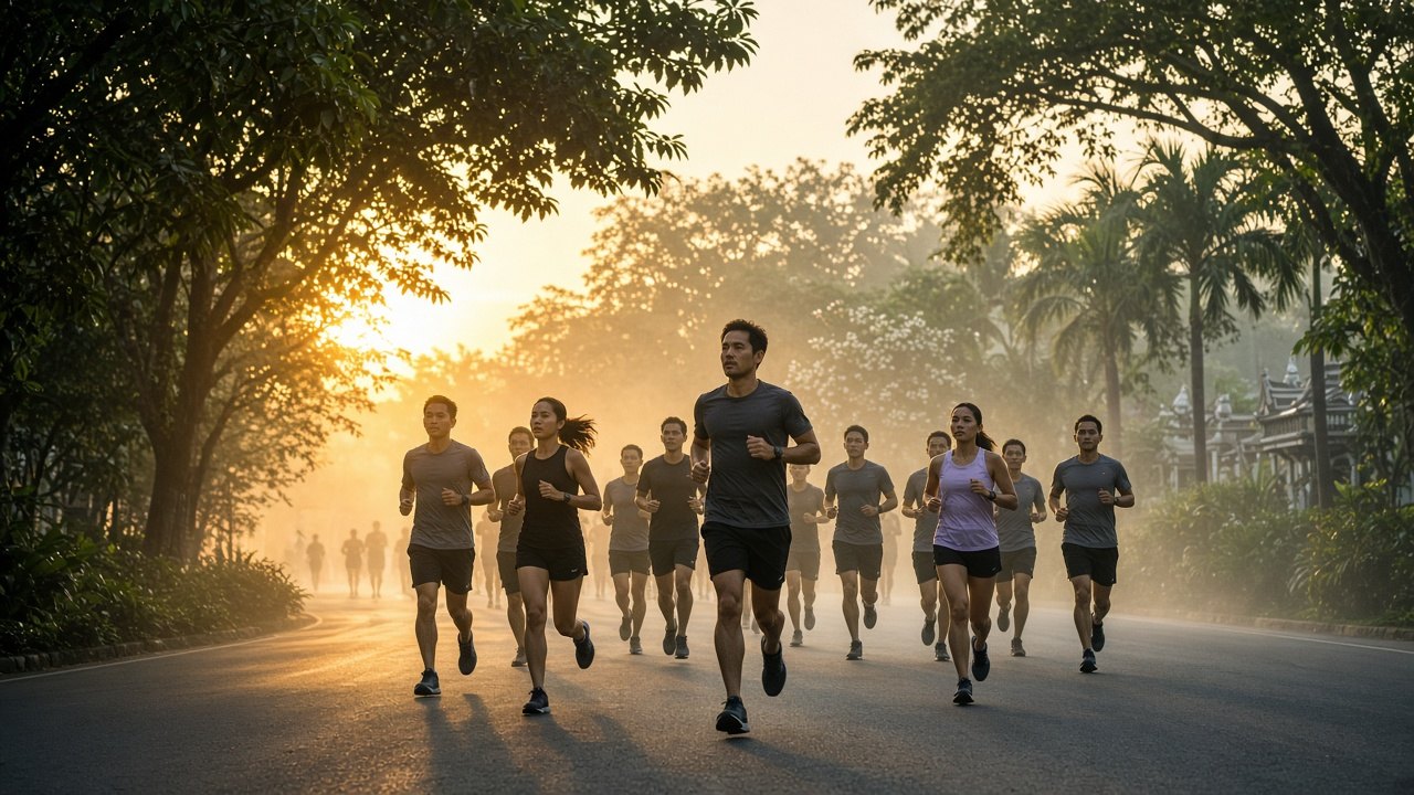 Dawn half marathon in Chiang Mai